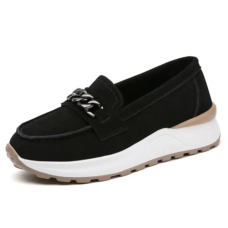 Loafer-sneakers met platformzool in suèdine