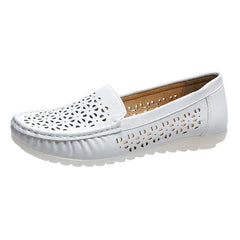 Geperforeerde loafers met soepele zolen voor dames, Wit
