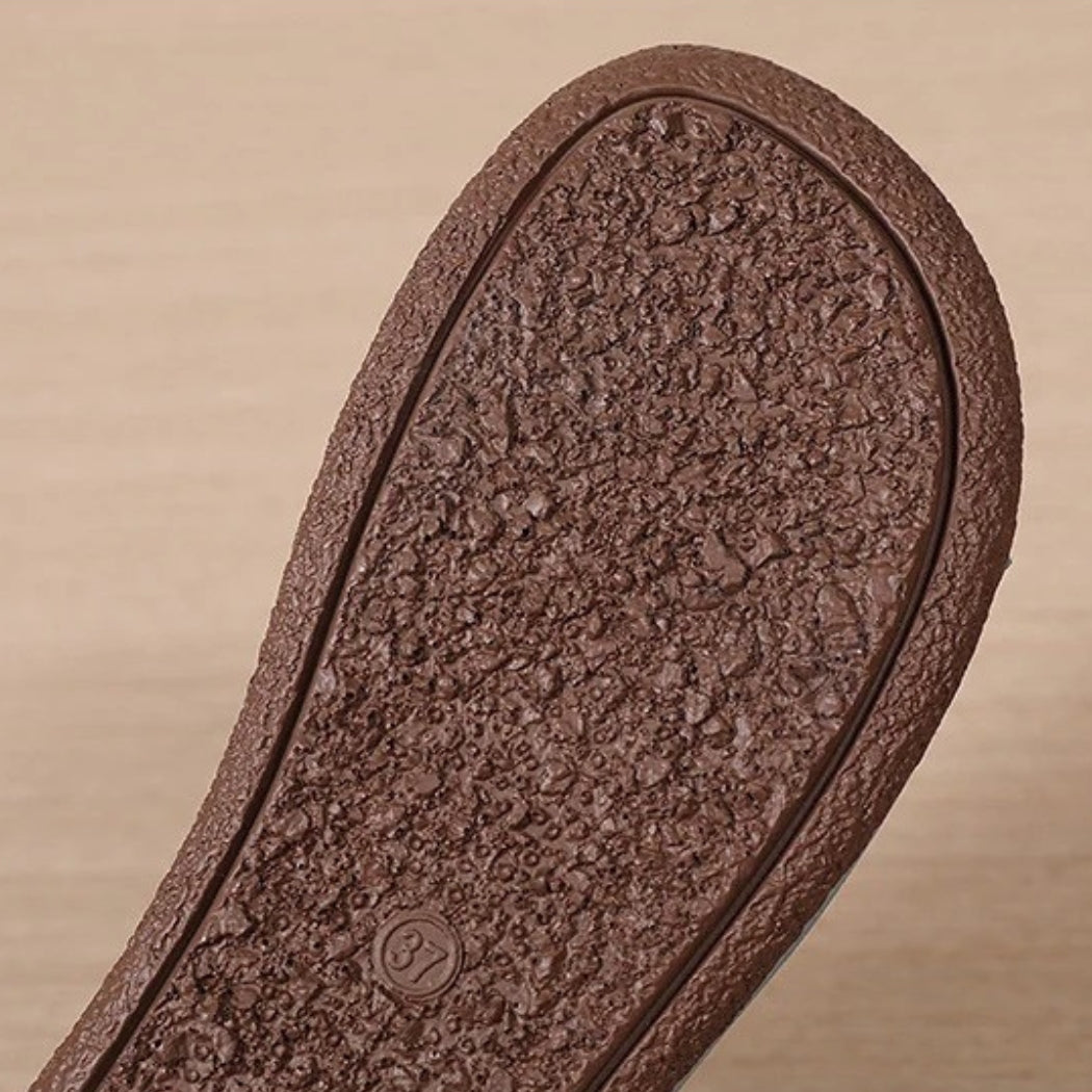 Geperforeerde loafers met sleehak van leer voor dames
