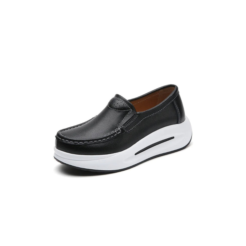 Loafers met dikke zool voor dames van synthetisch leer