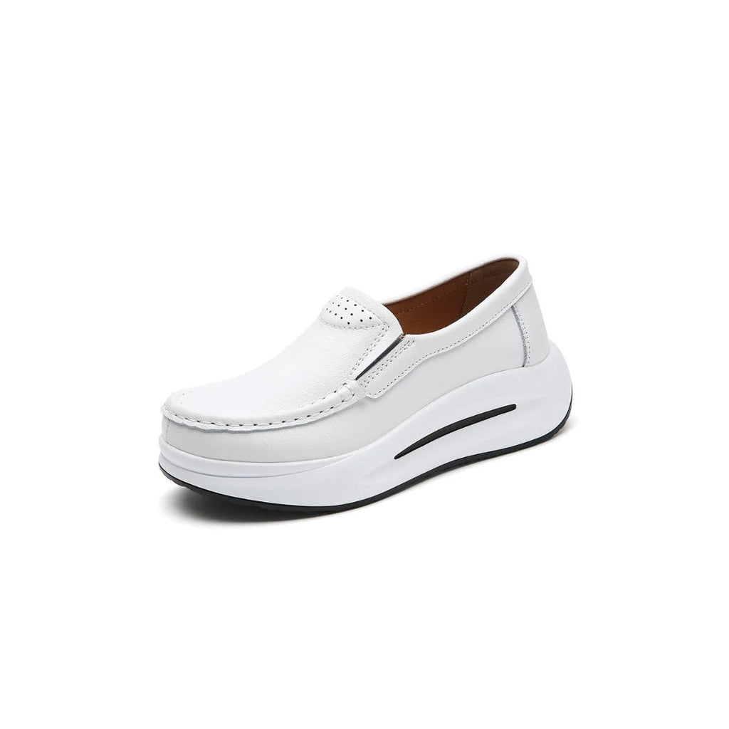 Loafers met dikke zool voor dames van synthetisch leer