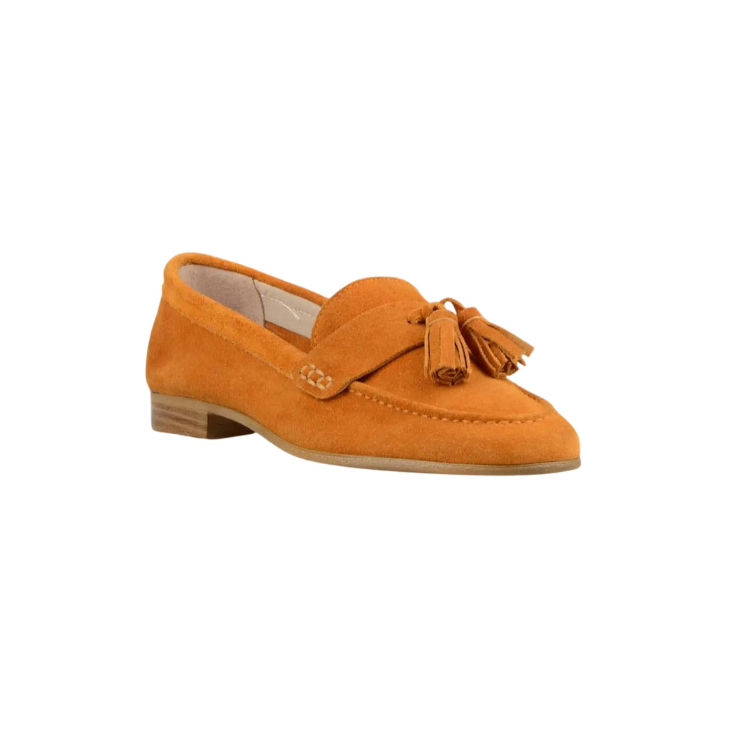 Dames loafers met kwastjes van suède met platte hak