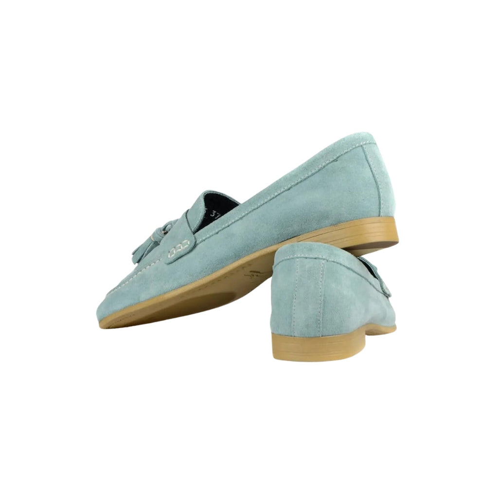 Dames loafers met kwastjes van suède met platte hak