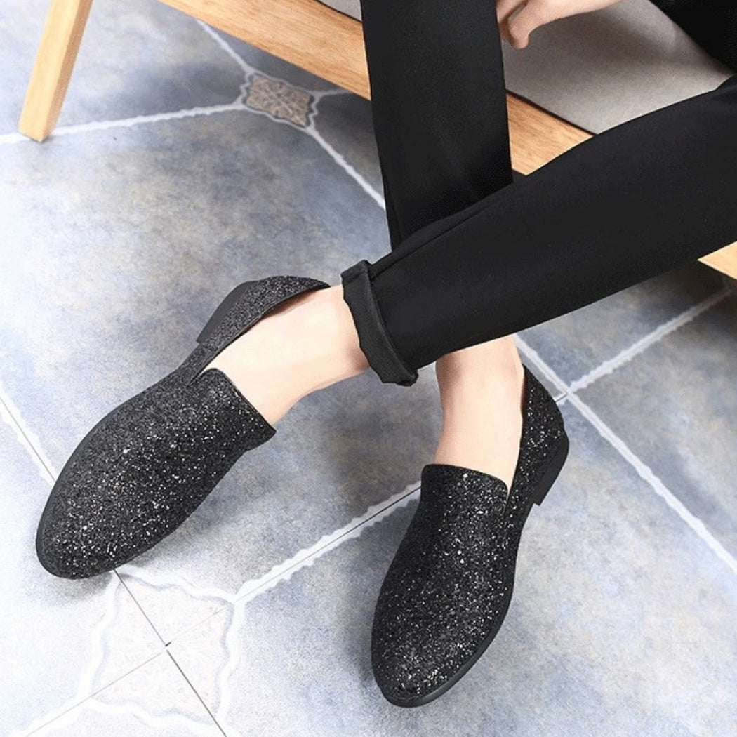 Bruiloft loafers met glitters voor heren