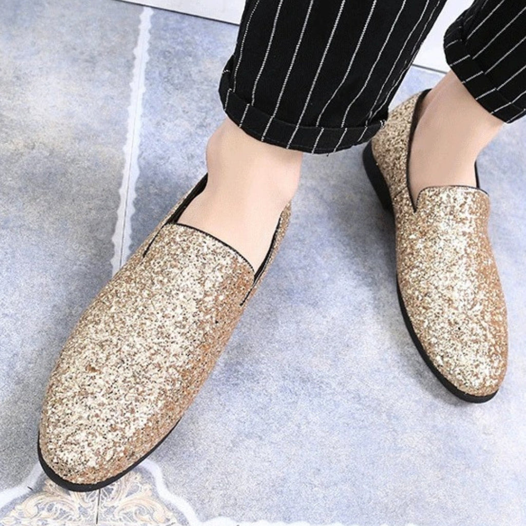 Bruiloft loafers met glitters voor heren