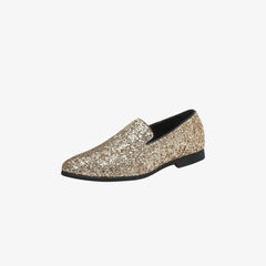Bruiloft loafers met glitters voor heren, Gouden