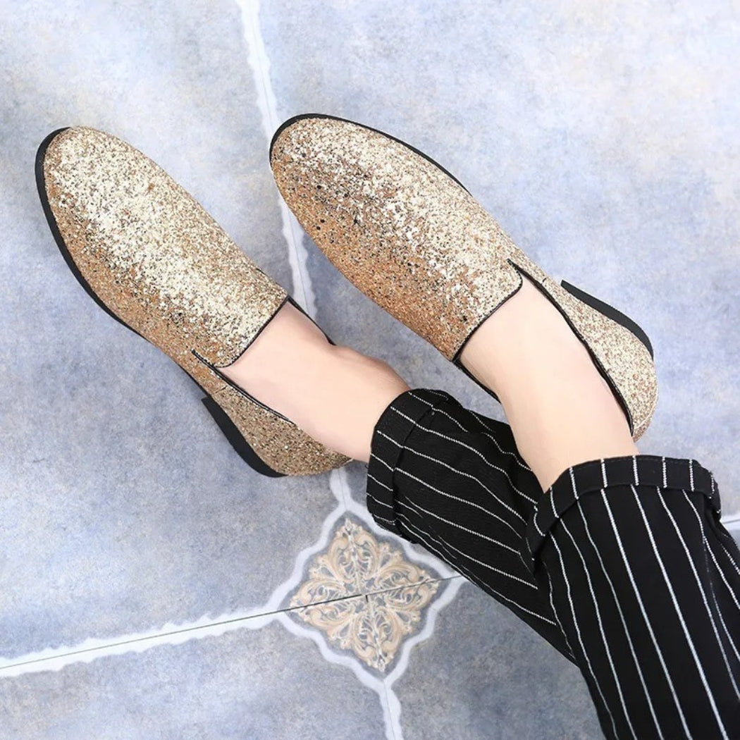 Bruiloft loafers met glitters voor heren