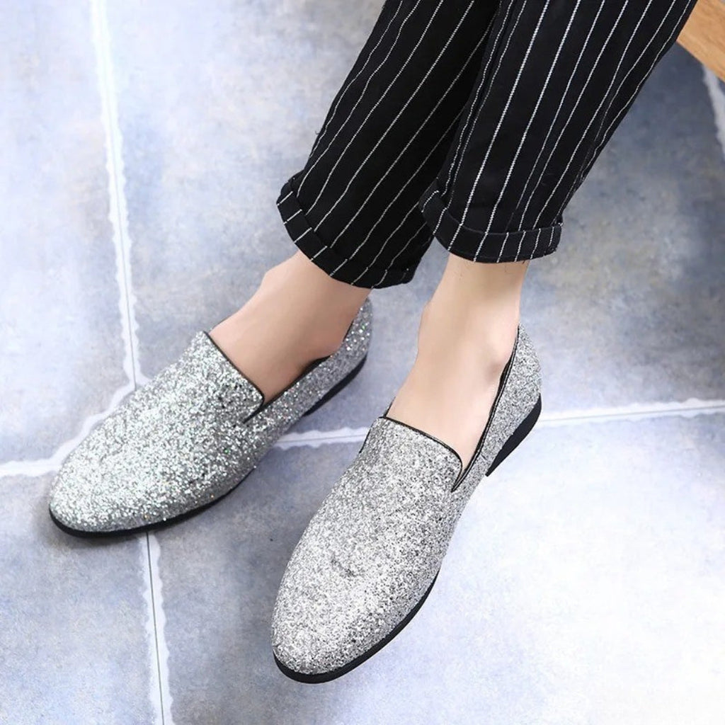 Bruiloft loafers met glitters voor heren