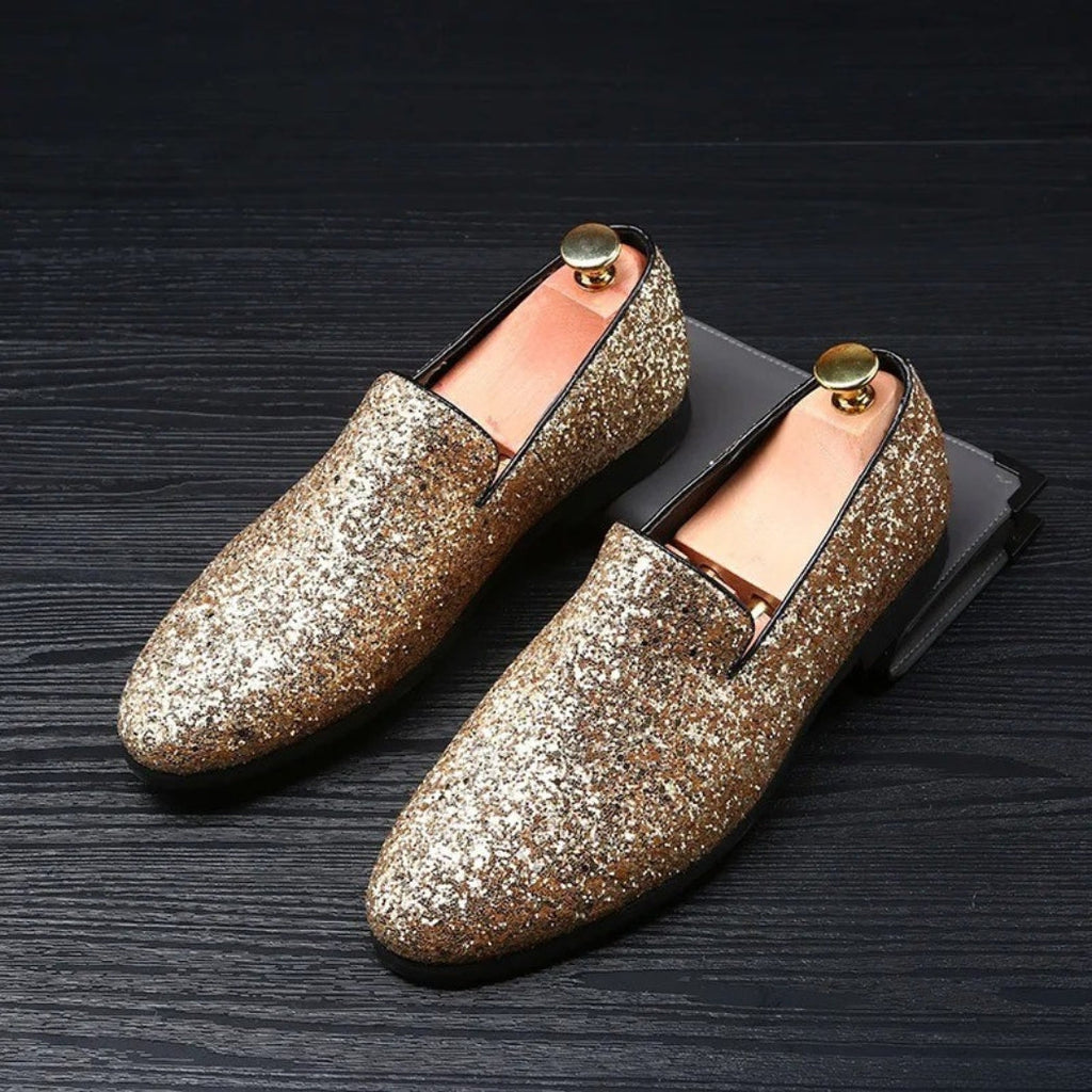 Bruiloft loafers met glitters voor heren