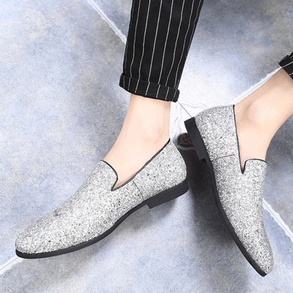 Bruiloft loafers met glitters voor heren