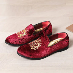 Bruiloft loafers in synthetisch suède voor heren, Rood