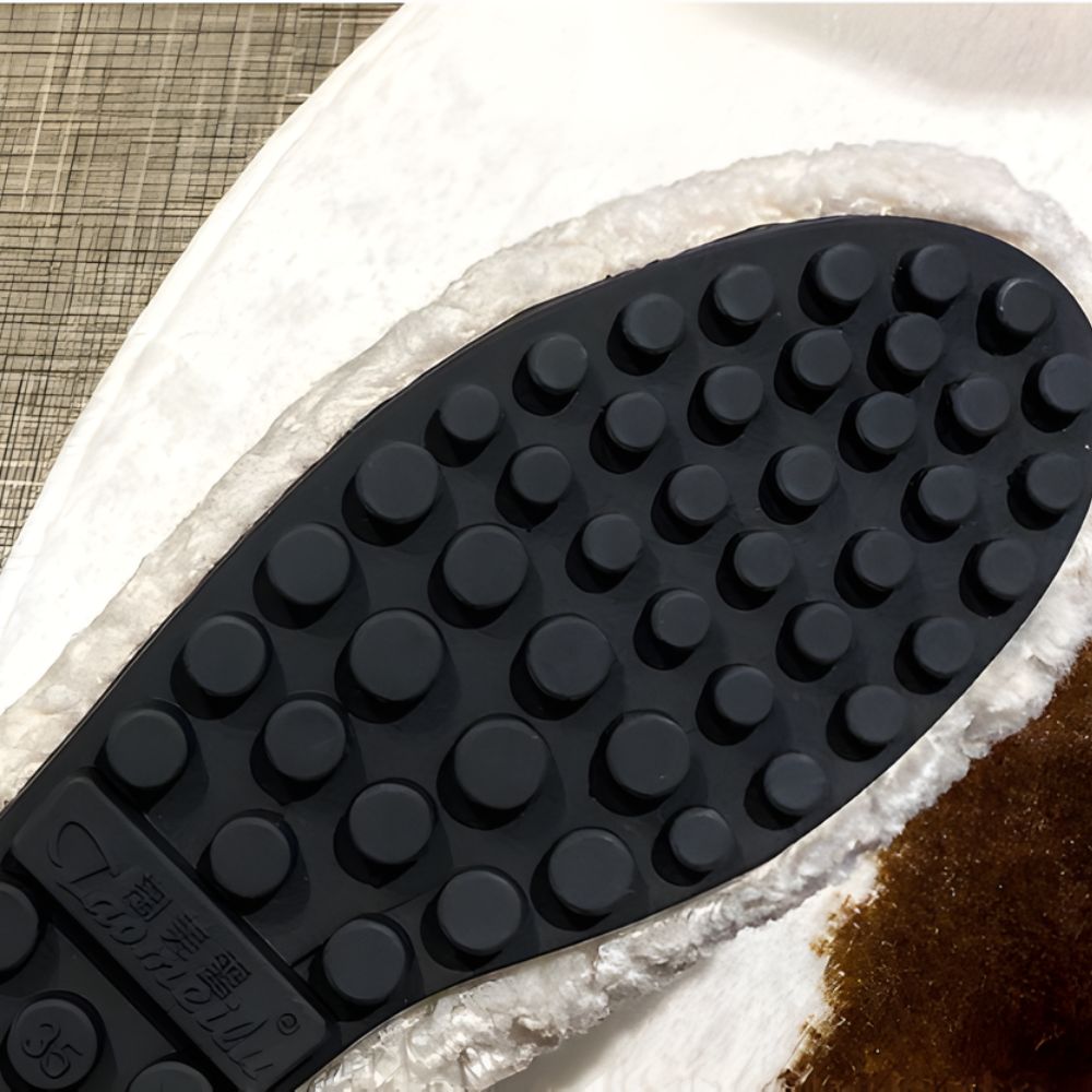 Soepele winter loafers met bouclé en bont voor dames