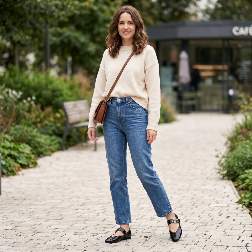 Lak ballerina loafers voor dames met maxi gesp