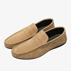 Heren loafers van synthetisch suède in Penny Loafer-stijl, Beige