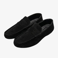 Heren loafers van synthetisch suède in Penny Loafer-stijl, Zwart