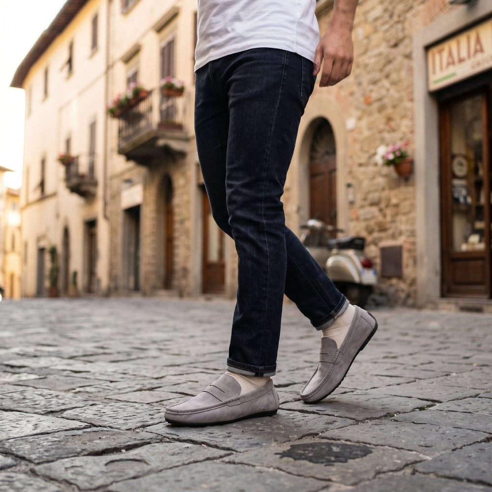 Heren loafers van synthetisch suède in Penny Loafer-stijl