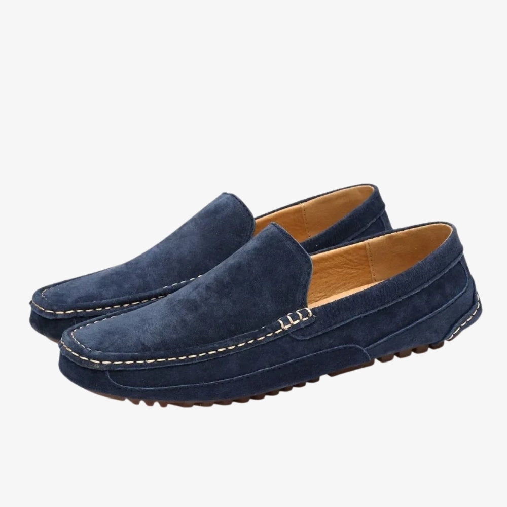 Genaaide loafer van suèdeleer voor heren