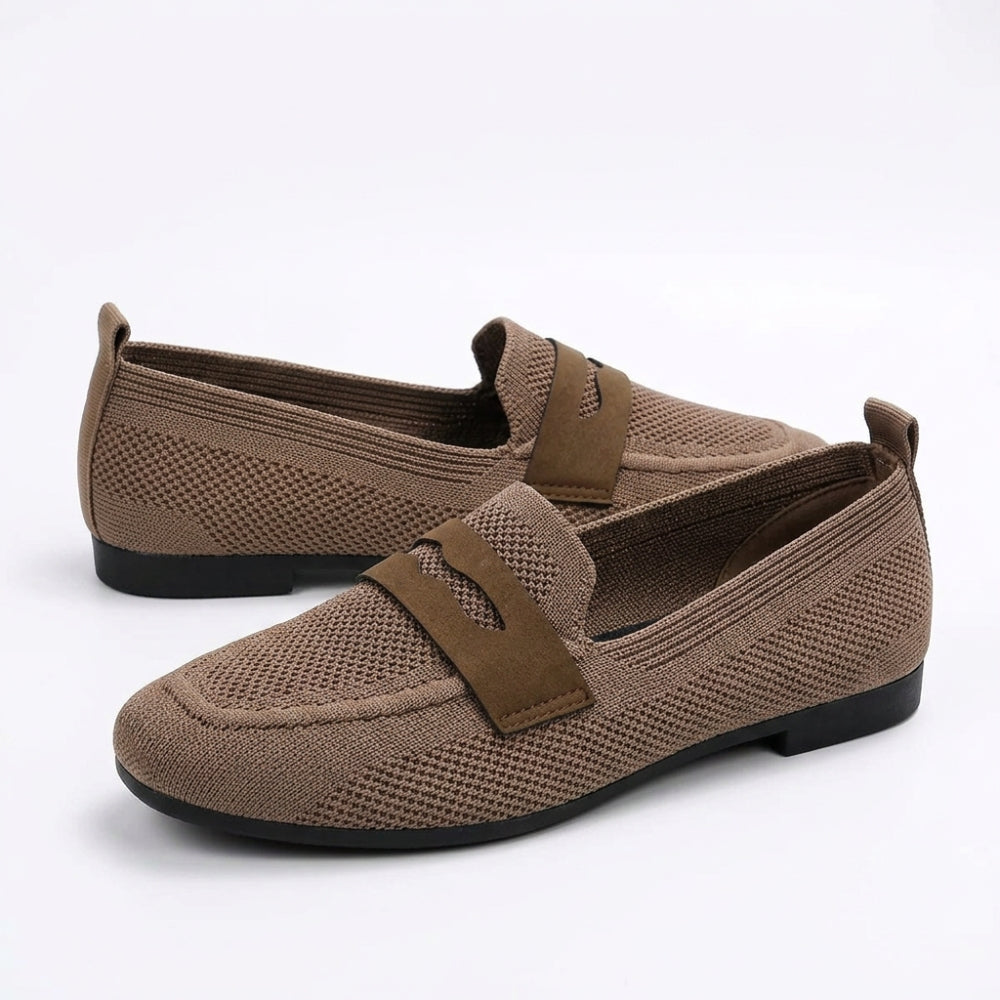 Zachte loafers voor dames van katoenen gebreid