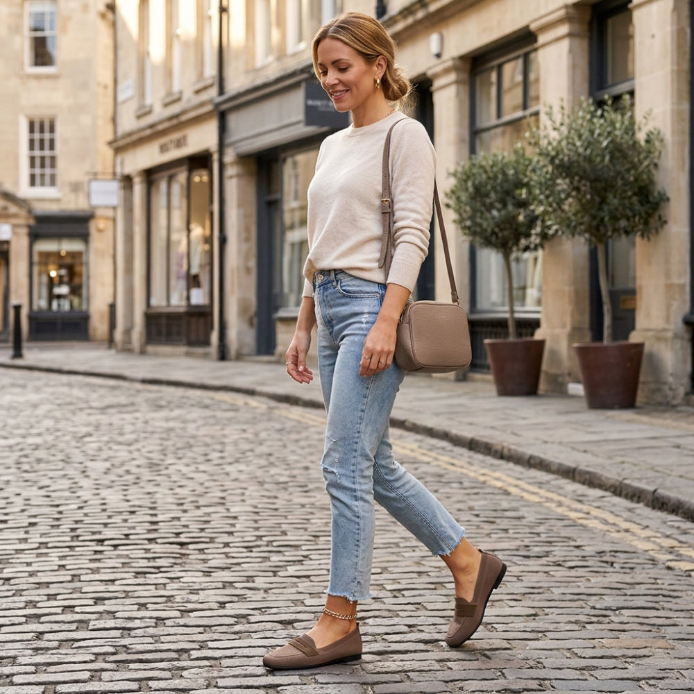 Zachte loafers voor dames van katoenen gebreid