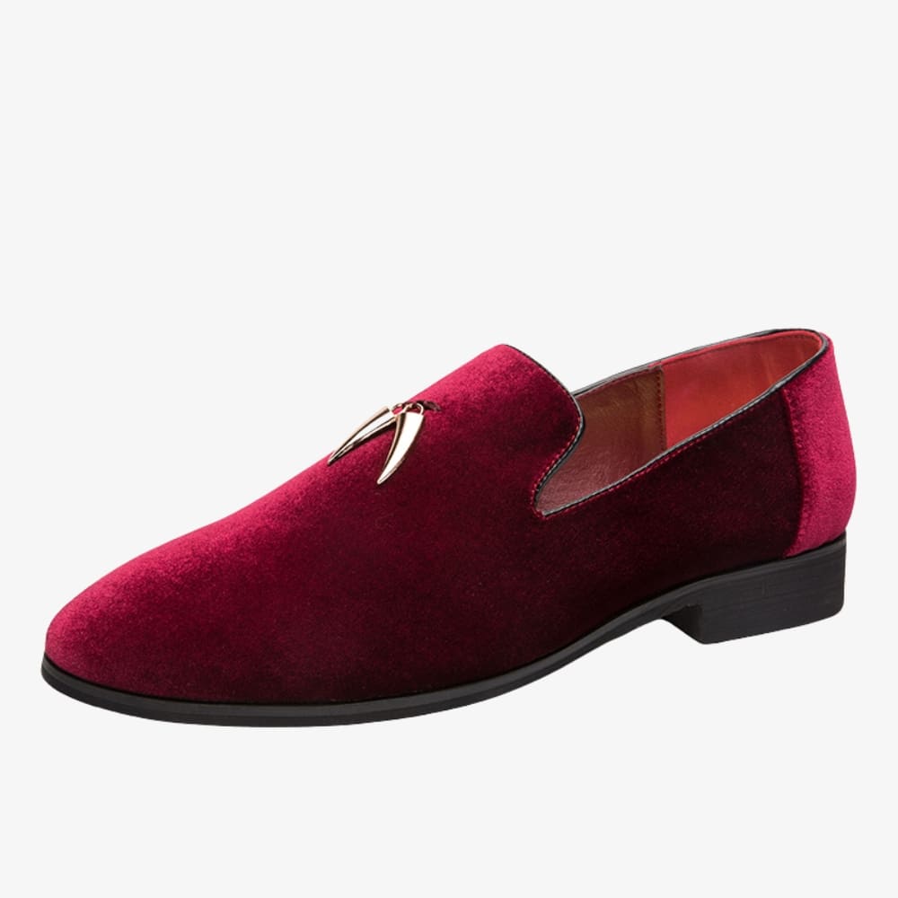 Damesloafers van fluweel met hak