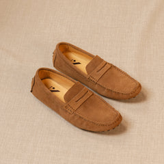 Classico - Premium suède driver loafers voor heren, Bruin