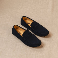 Classico - Premium suède driver loafers voor heren, Donkerblauw