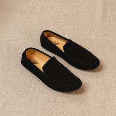 Classico - Premium suède driver loafers voor heren, Zwart