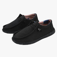 Zomer loafers van stof voor heren, Zwart