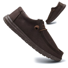 Zomer loafers van stof voor heren, Bruin
