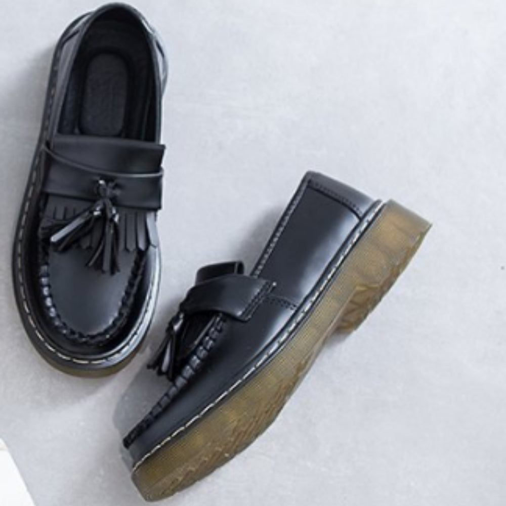 Loafers met kwastjes en franjes van synthetisch leer voor dames