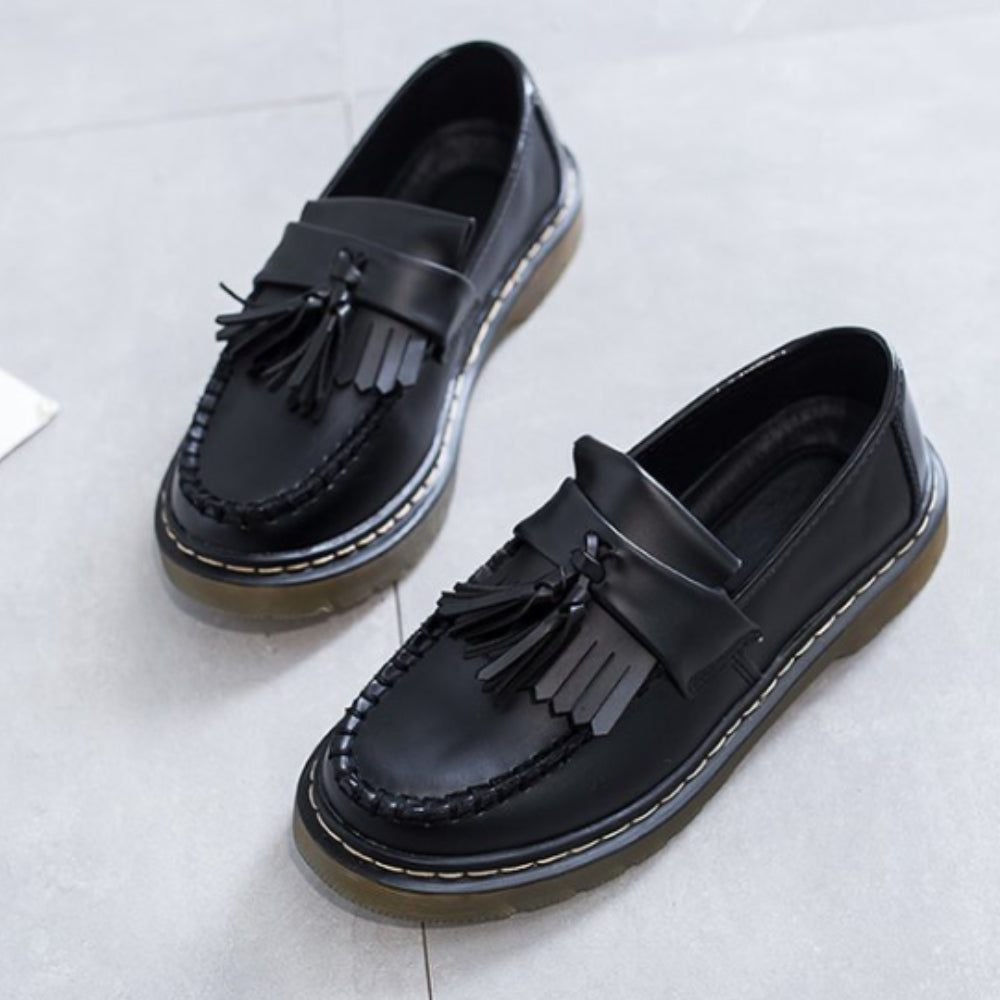 Loafers met kwastjes en franjes van synthetisch leer voor dames