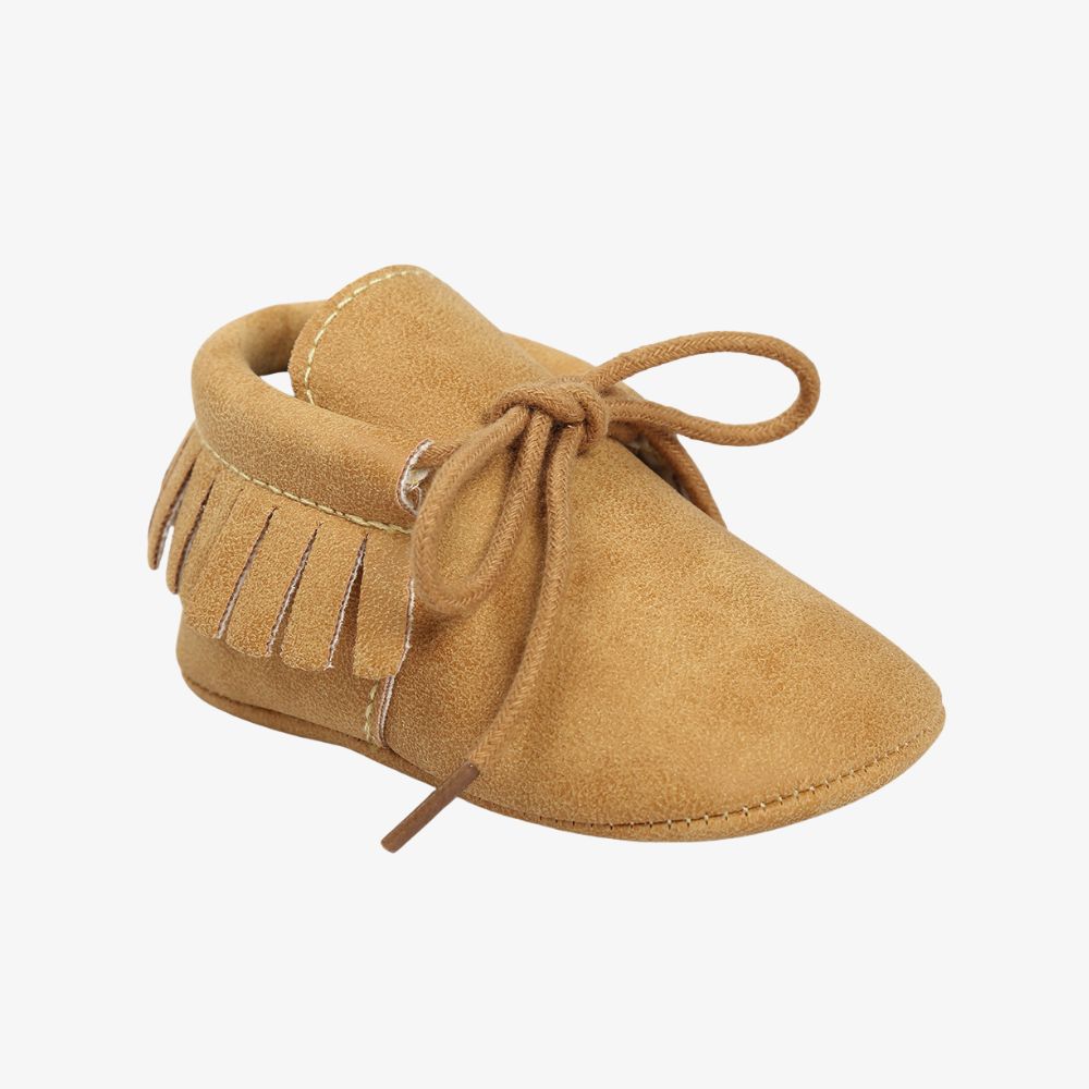 Mocassins met veters en franjes voor baby's