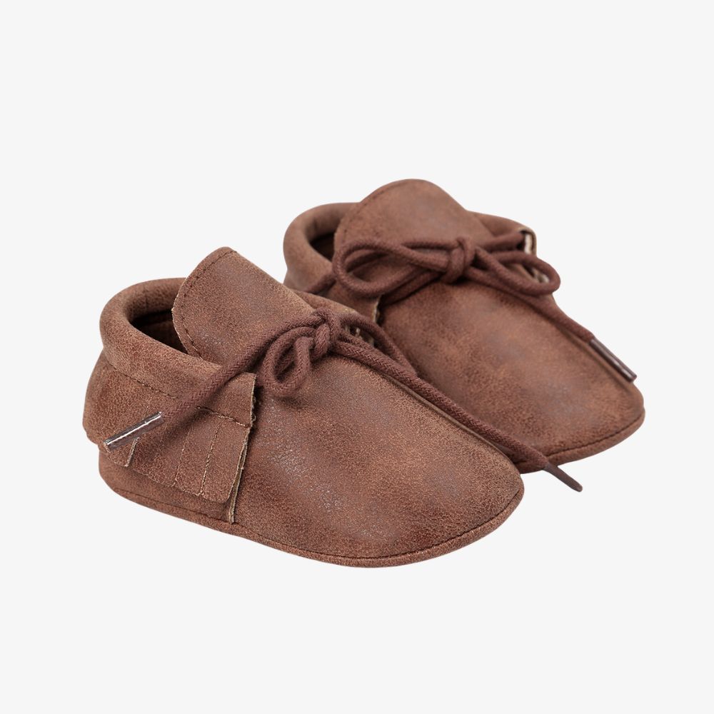 Mocassins met veters en franjes voor baby's