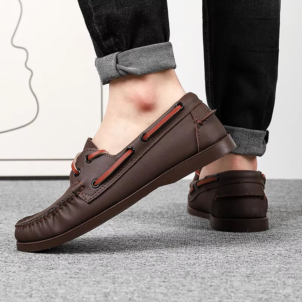 Leren bootschoen loafer voor heren