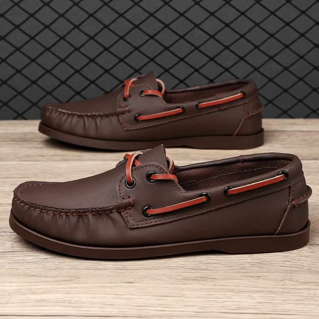 Leren bootschoen loafer voor heren