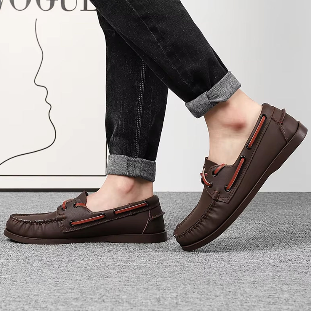 Leren bootschoen loafer voor heren