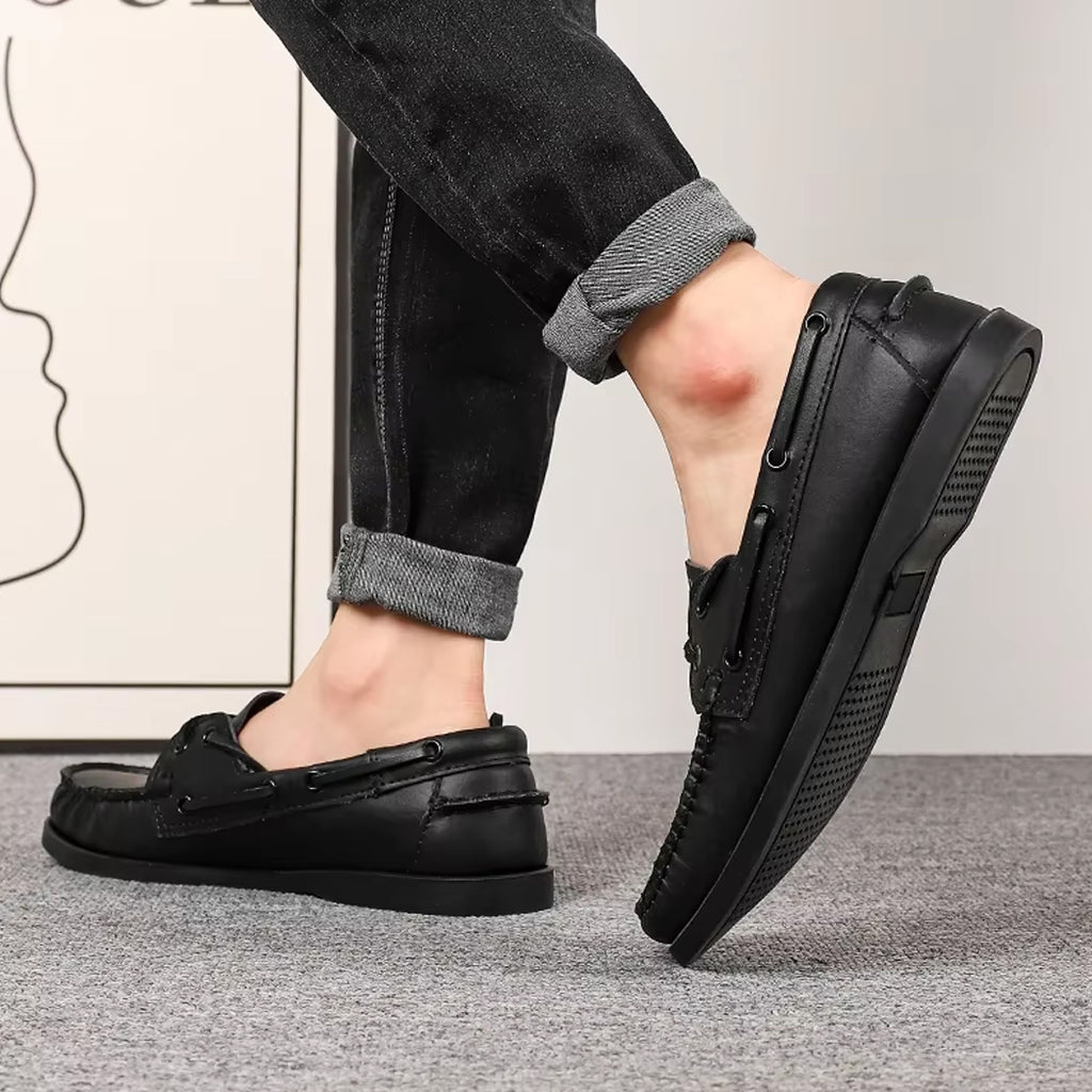 Leren bootschoen loafer voor heren