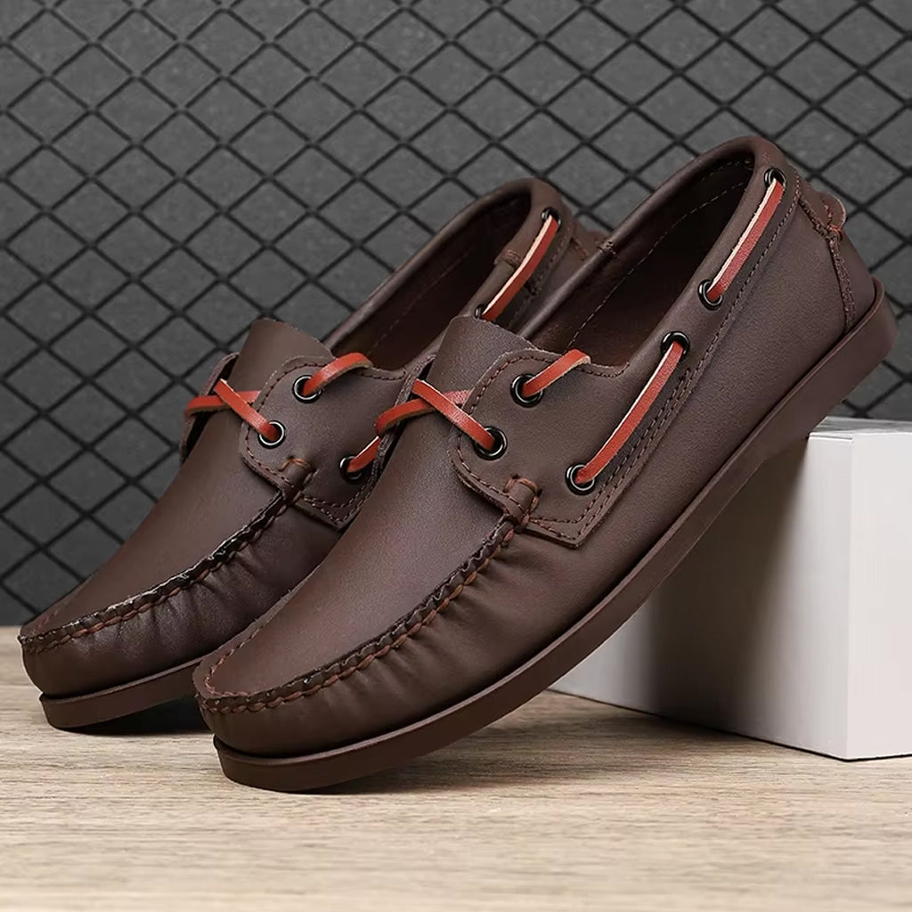 Leren bootschoen loafer voor heren