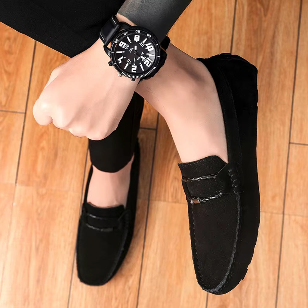 Bootschoen loafer in suède voor heren