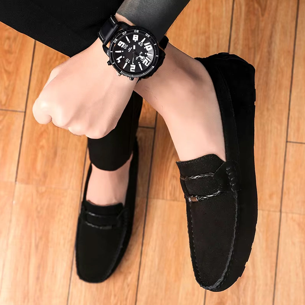 Bootschoen loafer in suède voor heren