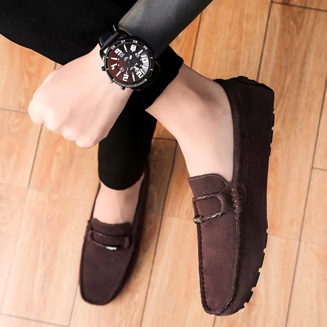 Bootschoen loafer in suède voor heren