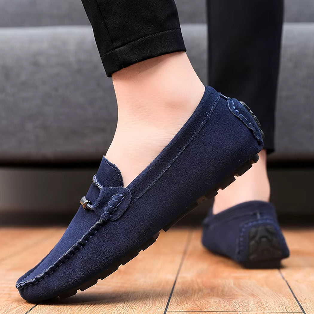 Bootschoen loafer in suède voor heren