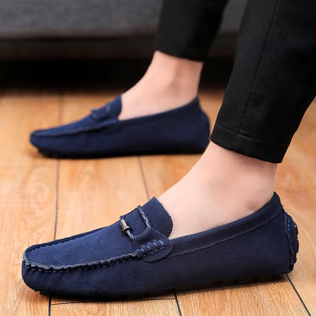 Bootschoen loafer in suède voor heren