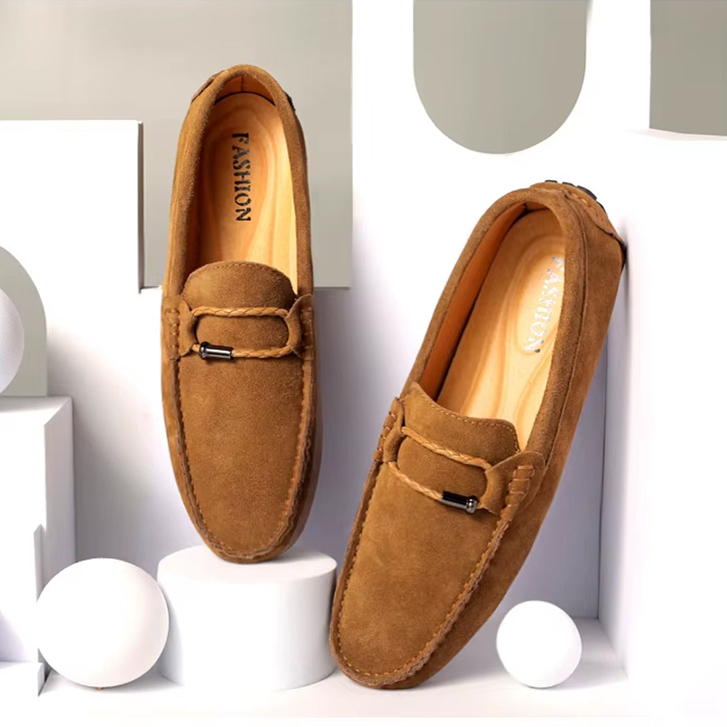 Bootschoen loafer in suède voor heren