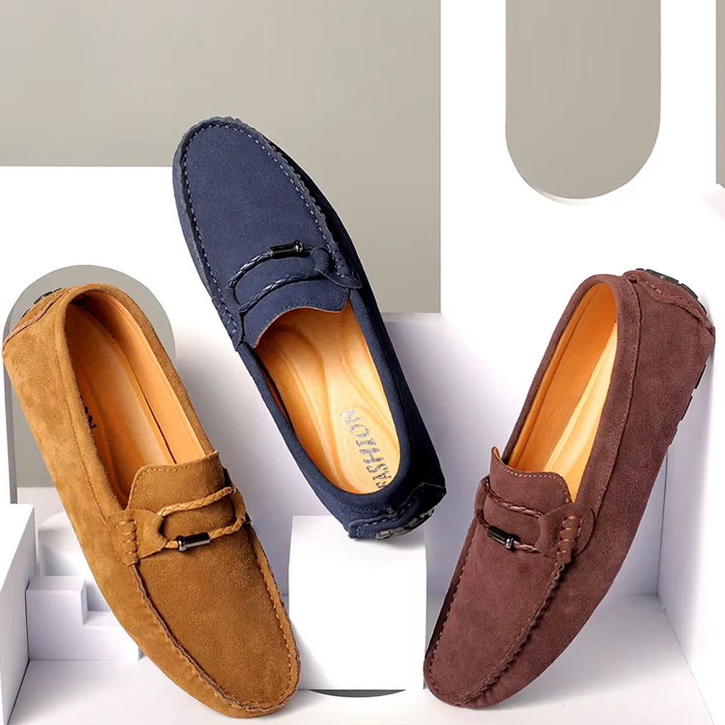 Bootschoen loafer in suède voor heren