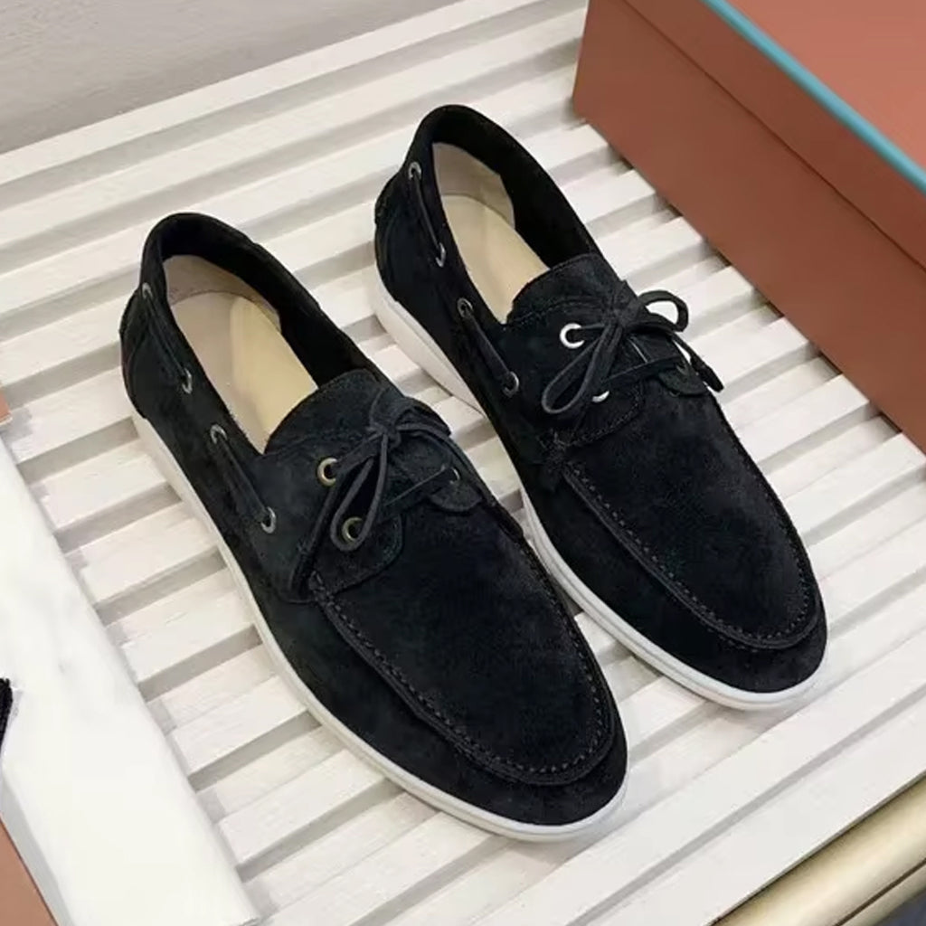 Chique bootschoen loafer in suède