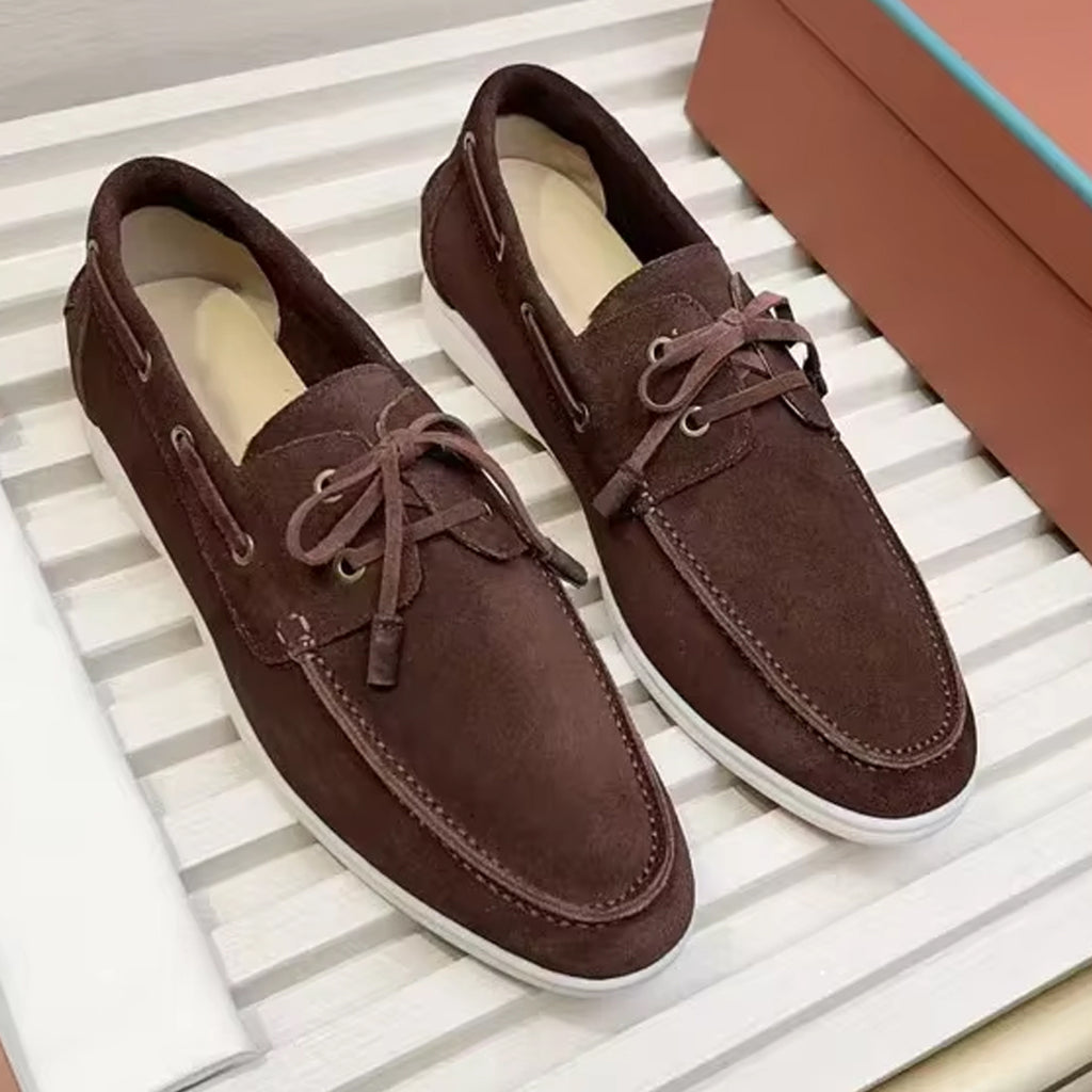 Chique bootschoen loafer in suède
