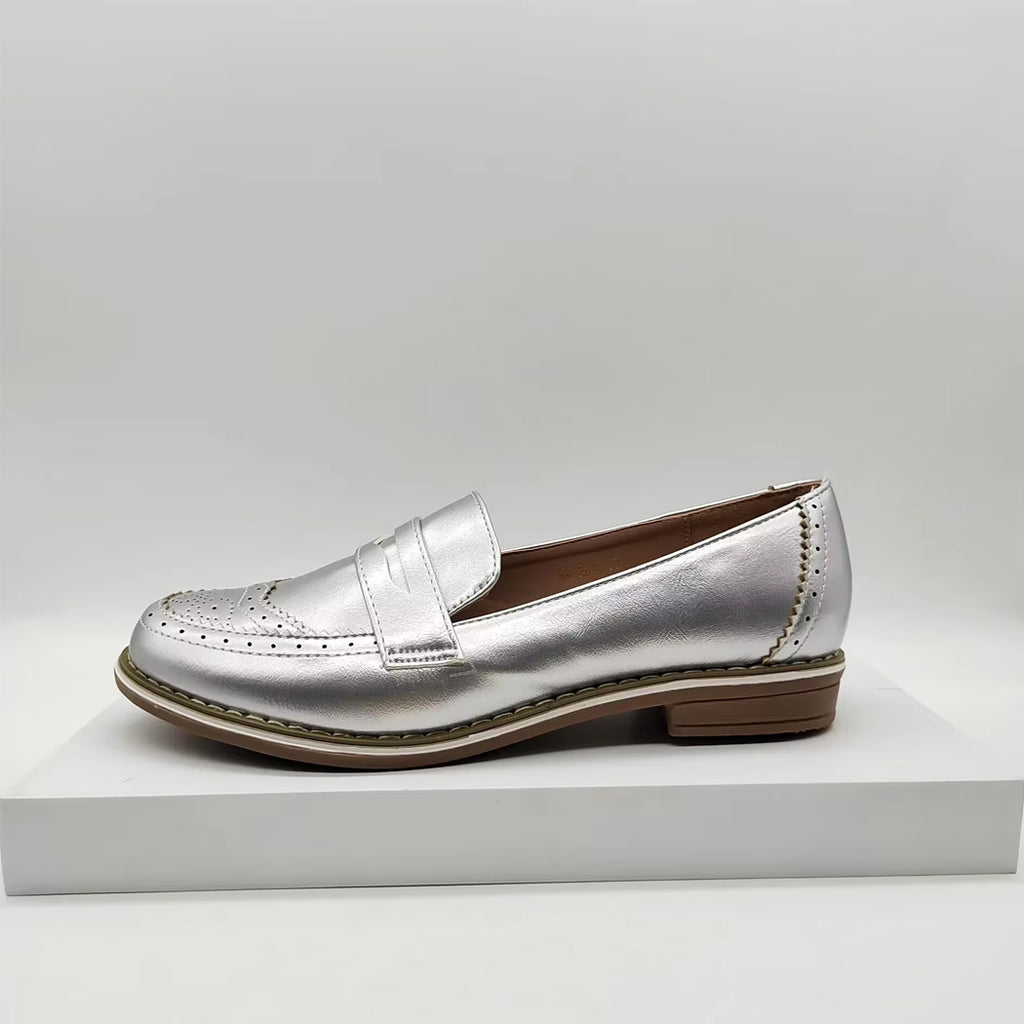 Chique zilveren loafer voor dames