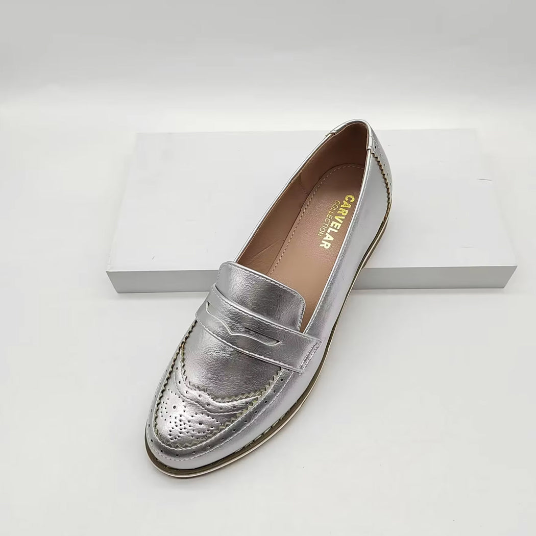 Chique zilveren loafer voor dames