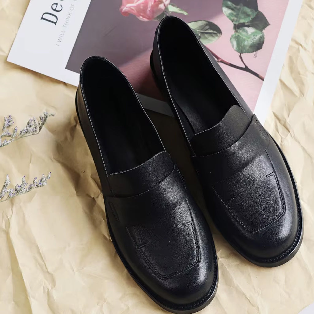 Klassieke elegante leren loafer voor dames